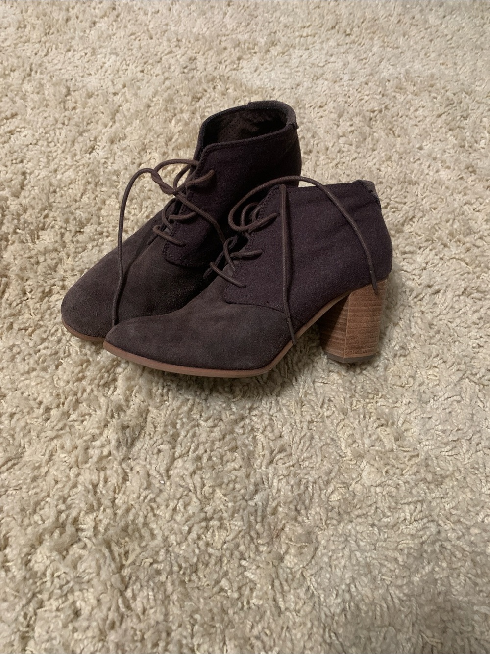 Toms Dark Brown Suede Lace-Up Ankle Boots